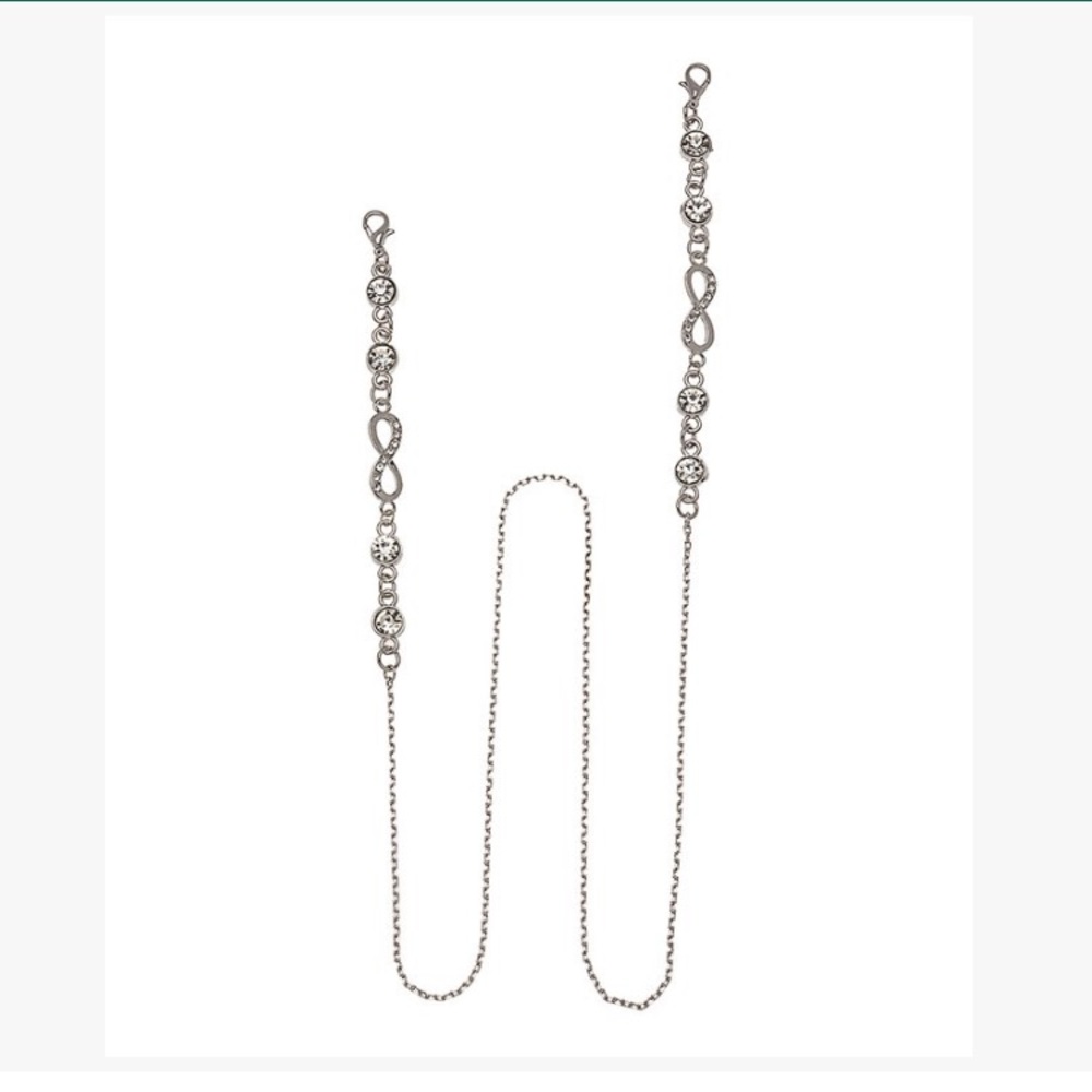 🌻3 for $15🌻Silver Mask Clip/Necklace w/ Crystal details